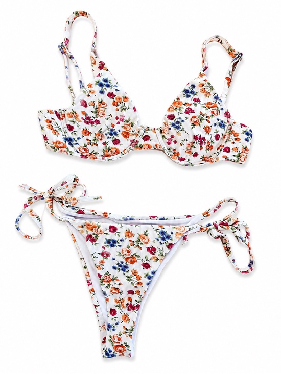 Source Unknown Other - Bikini two-piece swimsuit floral multicolor size S